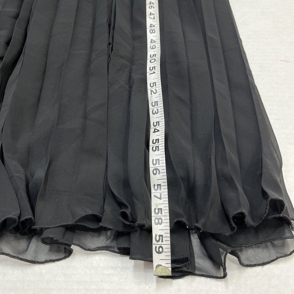 Vintage Betsy Adam Dress Size‎ 6 Black Lace Overlay Accordion Pleated Maxi Gown - Picture 10 of 13